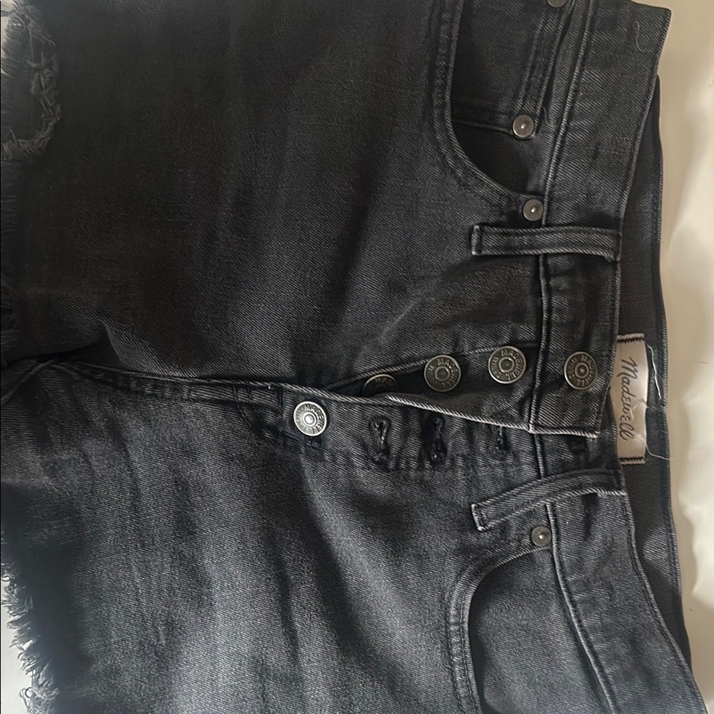 Madewell Charcoal Button-Fly Denim Shorts
